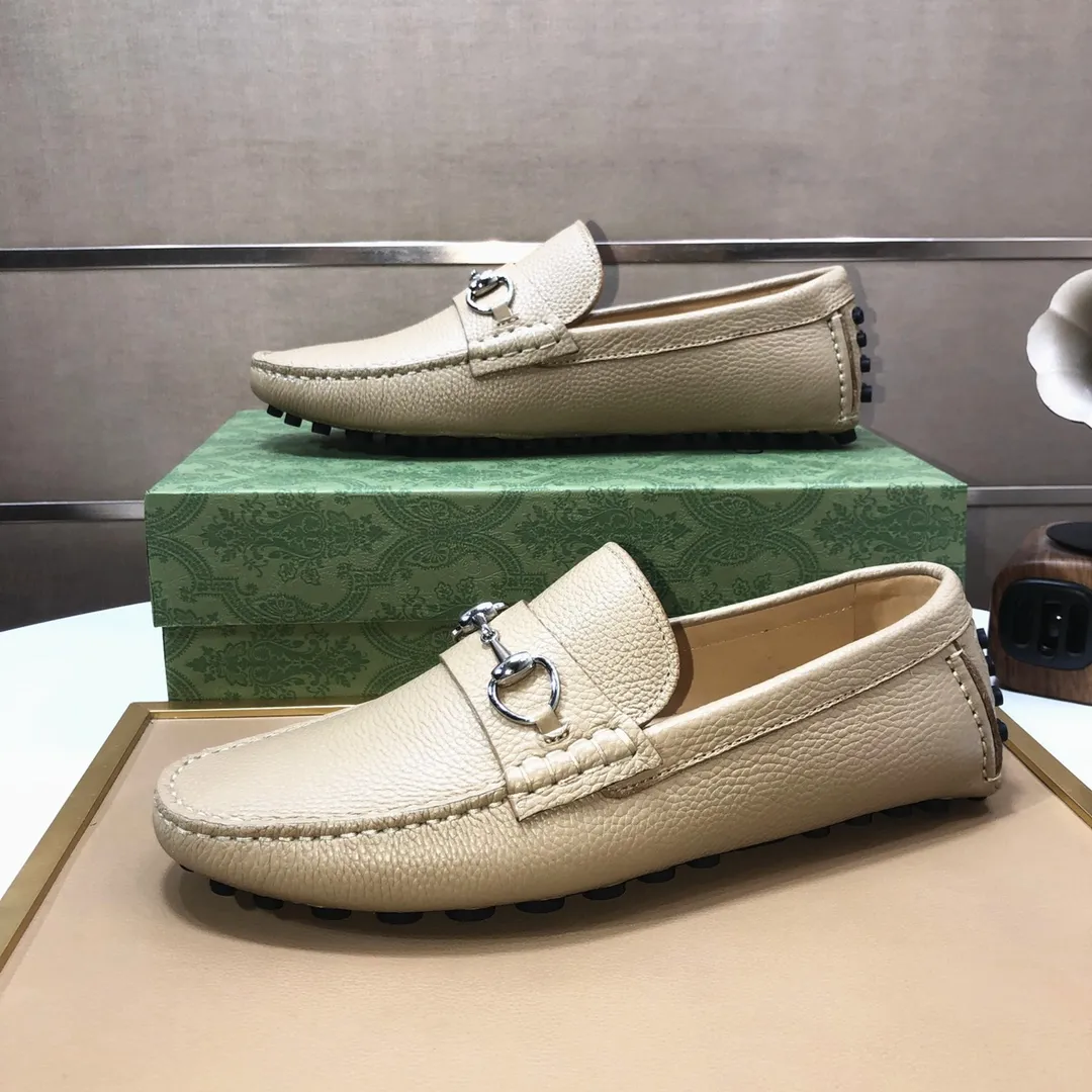 Men's Men's Shoes💰420💰[Gucci GUCCI] (High-end Niuli) New 🍀Gucci*-Gucci Peas Shoes! Made of imported original cowhide, the inner top layer is comfortable cowhide lining! Original wear-resistant rubber outsole! High quality products! Code number 38-44!